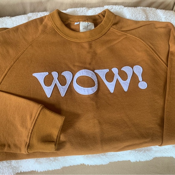 Real Fun, Wow! NWOT rust color, white lettering, Weld Mfg Hemp sweatshirt - Picture 1 of 6